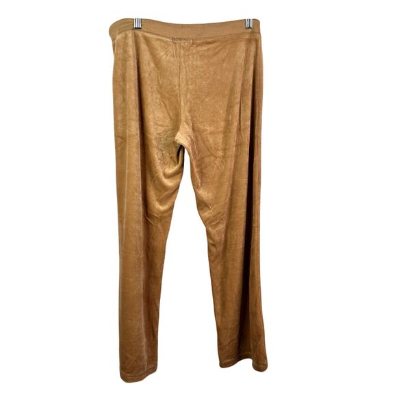 Vintage BCBG Light tan Embroidered Spell Out Velvet Wide Pants-Medium - Picture 4 of 4
